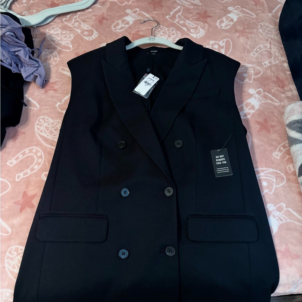 Express Black Double-Breasted Blazer